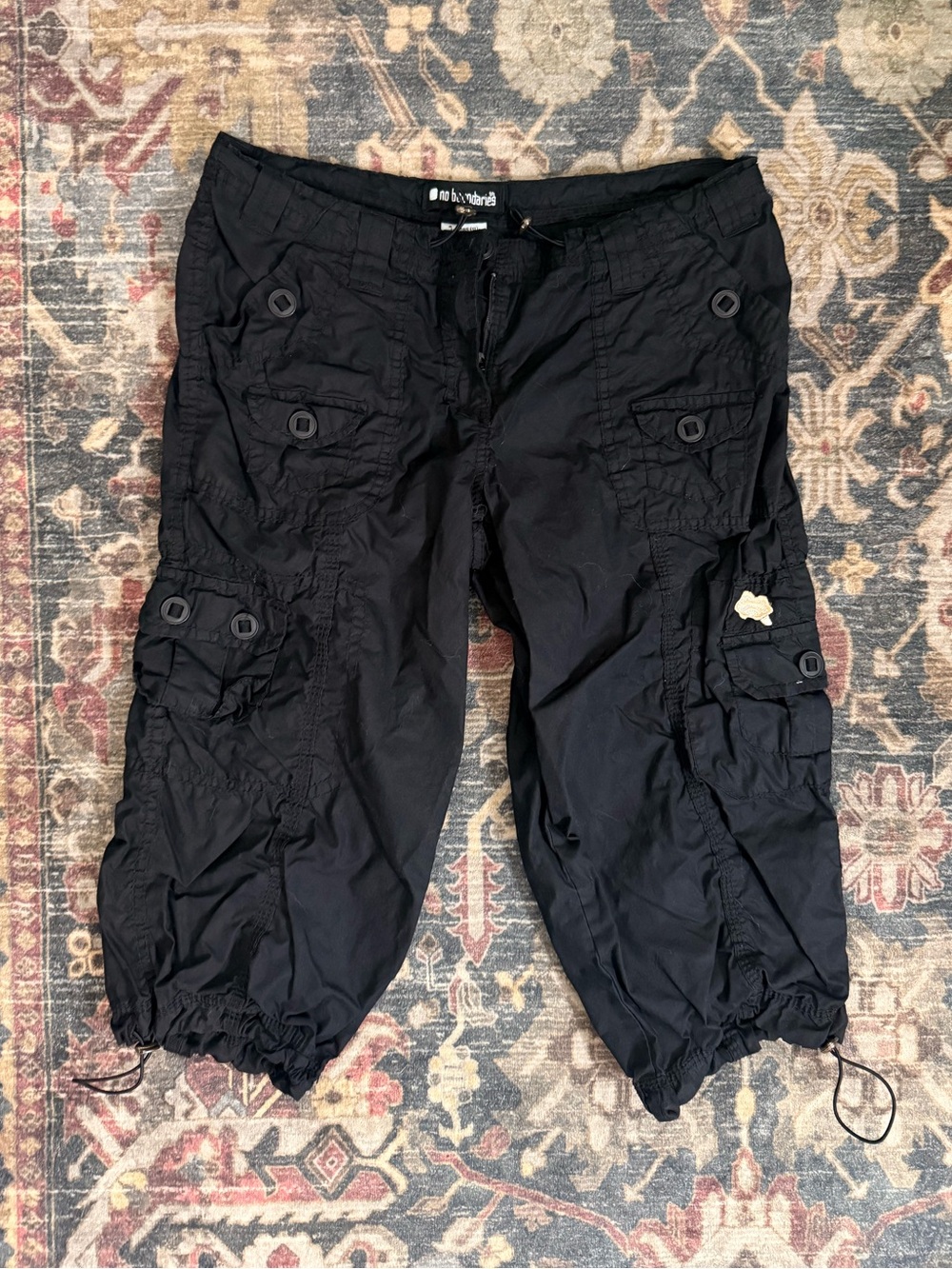 No Boundaries Black Cargo Capris
